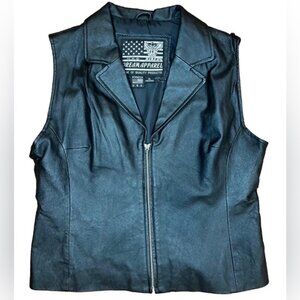 USA‎ BIKERS DREAM APPAREL Designed in USA 🇺🇸 100% LEATHER Lined Zip Vest Sz XL